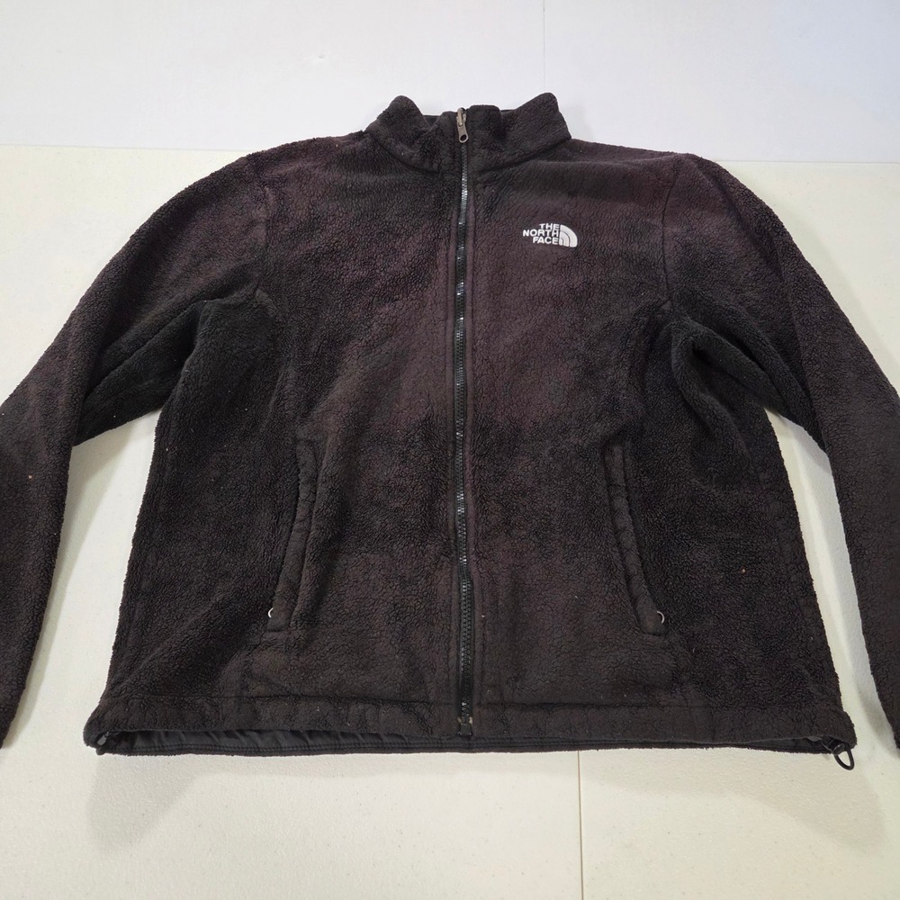 The North Face Osito Fleece Jacket Womens Large Black Full Zip High Pile Soft